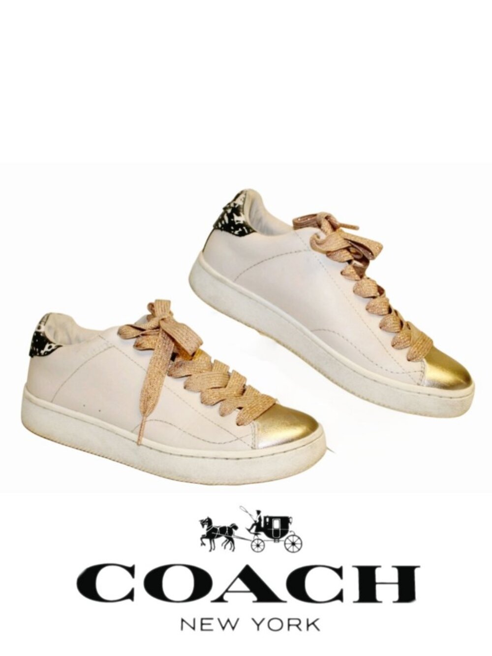 Coach C101 Sneakers Size 6.5 B 37 Leather Snakeskin Low Top Lace Up Shoes G3257